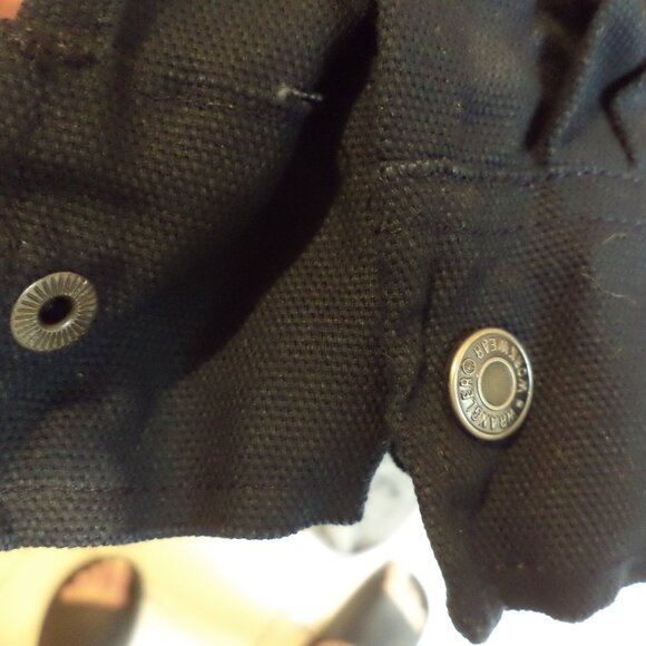 Men's WRANGLER Navy Workwear Snap Front Jacket with Grey Hood - Size: XL - Picture 4 of 9